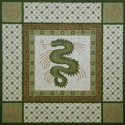 Dragon w/Green Oriental Border