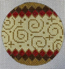 Red & Brown Swirls Xmas Orn. R