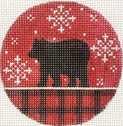 Bear & Red Plaid Ornament