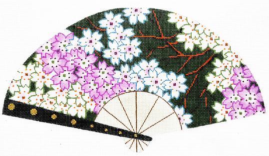 Cherry Blossoms/Green FAn
